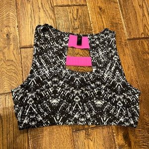 90 Degree Black and Pink Sports Bra